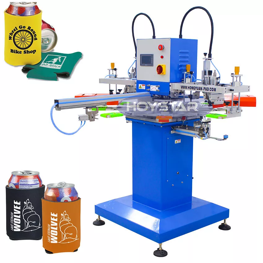 Macchina serigrafica Koozies automatica per raffreddamento lattine a 2 colori