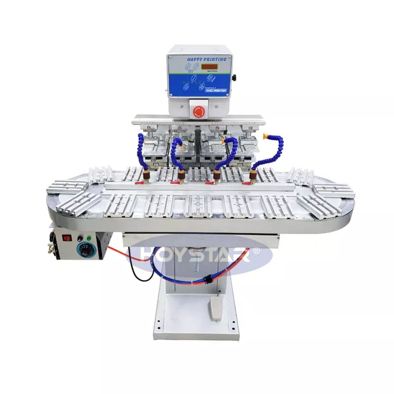 Stampante per tampografia a quattro colori di grande formato con trasportatore