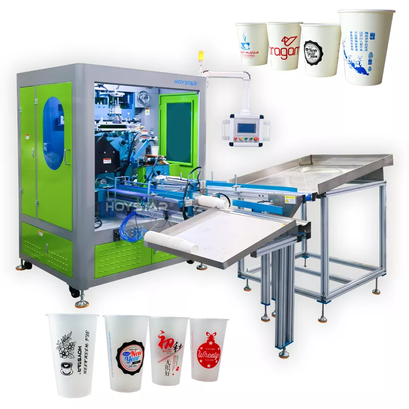 Macchina serigrafica completamente automatica per bicchieri di plastica multicolori