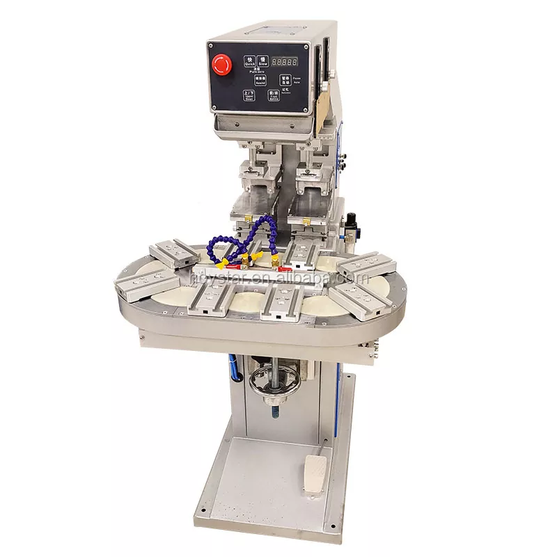 Macchina tampografica a tavola rotante a due colori